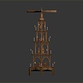 Vintage Candlestick Christmas Pyramid Wooden Tower 3d model