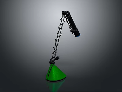 Modern Adjustable Lamp Combination With Green Base And Black Arm For Home Decor 3d model