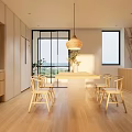 Open Kitchen Marble Bar Table Island Table Leather Single Chair Cabinet Storage Rack Induction Cooker 3d model