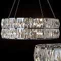 Crystal Chandelier With Modern Double Layer Circular Design And Sparkling Details