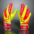 Red and Yellow Soccer Goalkeeper Gloves With Your Logo Space And Design