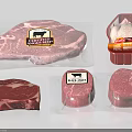 Quality Beef Steak Chicken Breast And Packaged Meat Cuts On 3d model