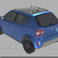 Suzuki Blue Compact SUV Car With Black Roof Black Wheels And Sporty Grille Design