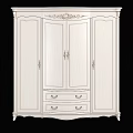 Classic White Wardrobe With Carved Details Four Doors And Bottom Drawers