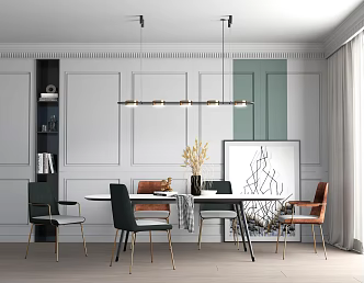 Modern Dining Table Chair Combination Dining Table Chair 3d model