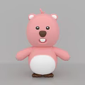 Cute Pink Cartoon Bear Plush Toy With White Belly And Brown Paws