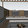Modern Courtyard Garden 3d model