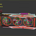 High Performance Graphics Card With Triple Fans Red And White Design Efficient Cooling System