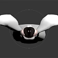 3D Female Character In White Long Dress And Cloak With Dark Background Reflective Floor