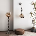 Modern Floor Lamp And Wall Lamp Combination With Glass Shades Metal Balls Interior
