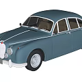 Light Blue Classic Sedan With Vintage Design And Shiny Body Details