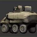 Six Wheeled Armored Military Vehicle With Sand Color And Top Turret