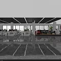 Modern Open Public Office Space With Workstations Plants Sofa Area And Large Windows 3d model