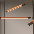 Modern Linear Pendant Lights With Blue And Orange Hues For Contemporary Interiors