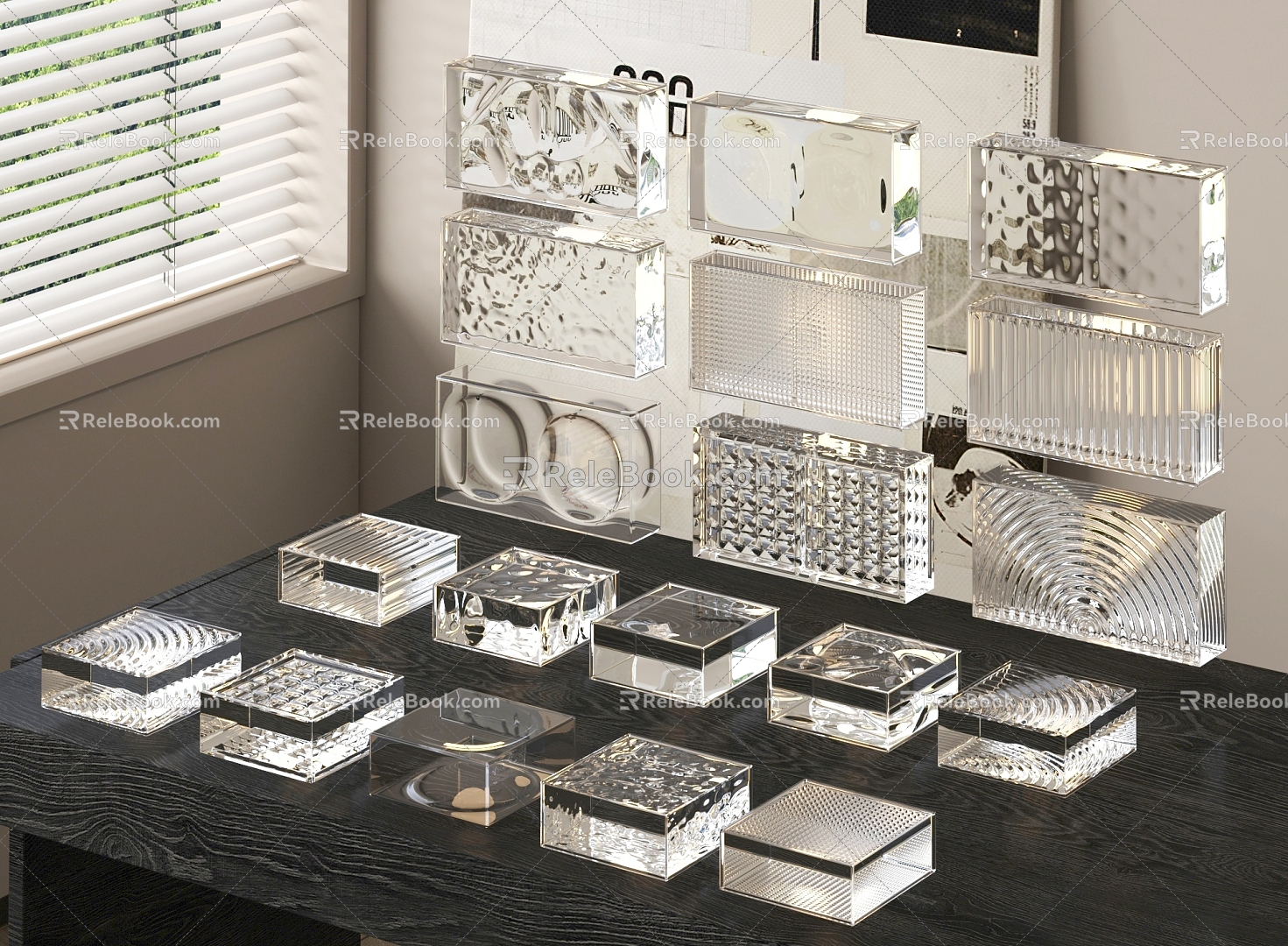 glass brick glass brick partition 3d model