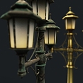 Retro Street Light Steampunk Street Light 3d model