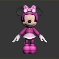 Minnie Mouse Game Movie Character In Pink Outfit With Bow And Black Ears