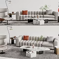 Modern sofa coffee table combination 3d model