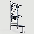 Multifunctional Home Gym Fitness Equipment with Metal Frame Pull Up Bars and Training Bench