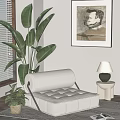 Modern Single Sofa Casual Single Sofa Chair Lazy Sofa 3d model