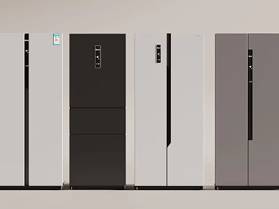 Modern Fridge Freezers with Various Colors and Sleek Designs for Home Kitchen Use 3d model