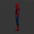 Spider Man Character In Red And Blue Costume With Web Pattern Mask