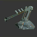 Engineer Character Interacting With Blue Orange Robotic Arm And Mechanical Creature