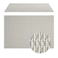 Square Carpet With Braided Woven Texture In Light Beige For Modern Home Decor