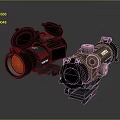 Weapon Tactical Scopes With Red Dot Lens Black And Brown TRIJICON 3d model