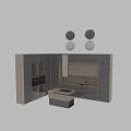 Modern Kitchen With Dark And Wooden Cabinets Island Range Hood And Sink