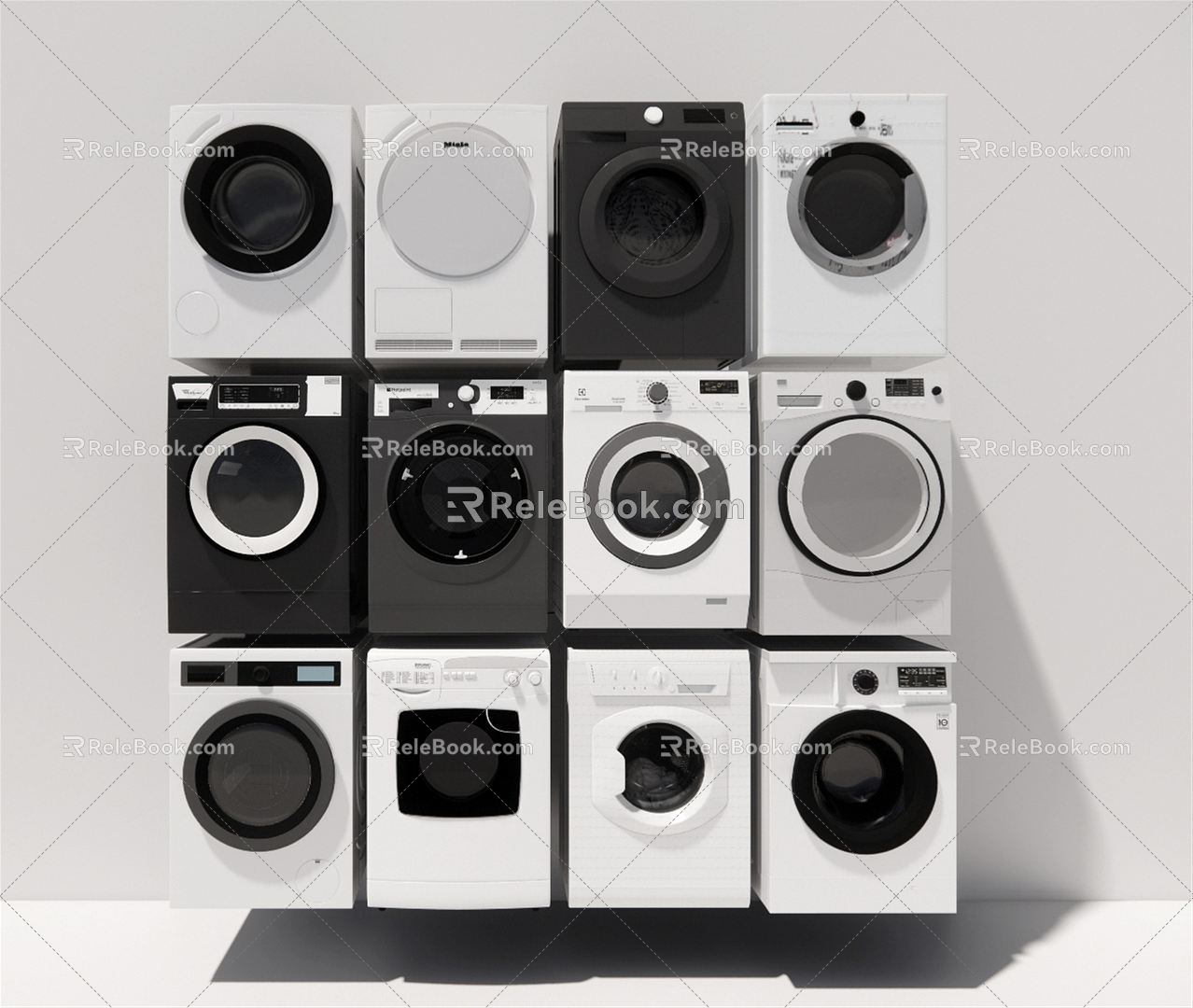 Modern washing machine drum laundry 3d model