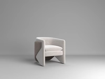 Modern Upholstered Accent Chair With Curved Arms And Unique Geometric Legs For Living Room 3d model