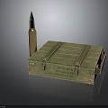 Vintage Green Wooden Storage Box With Golden Cylindrical Decorative Object For Home