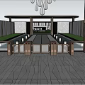 Modern Entrance Gate Design With Automatic Gates Greenery Wooden Panels And Hanging Lights