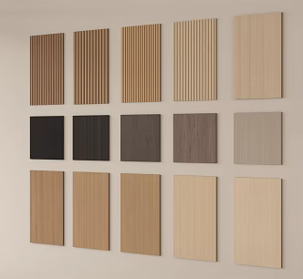 Modern grille clapboard decorative panel background wall 3d model