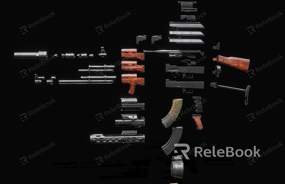 rifles exploded view rifles parts weapons model