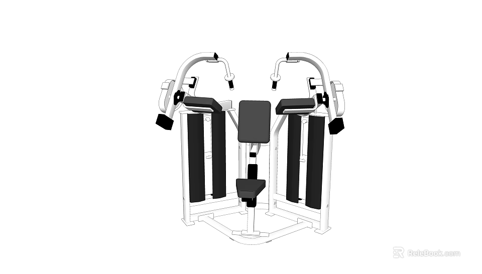 Multifunctional Sports Equipment with Sturdy Frame Adjustable Seat and Dual Arm Supports for Strength Training 3d model 
