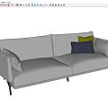 Fabric multi-person sofa pillow 3d model
