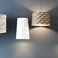 Modern Hanging Pendant Lights With Geometric Patterns And Various Decorative Styles 3d model