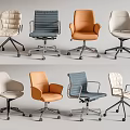 Modern Office Chairs With Beige Blue Orange White Upholstered Ergonomic Design Rolling Base And Armrests