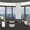 Modern Living Room Interior Design With Large Windows Curtains Sofa And Coffee Table