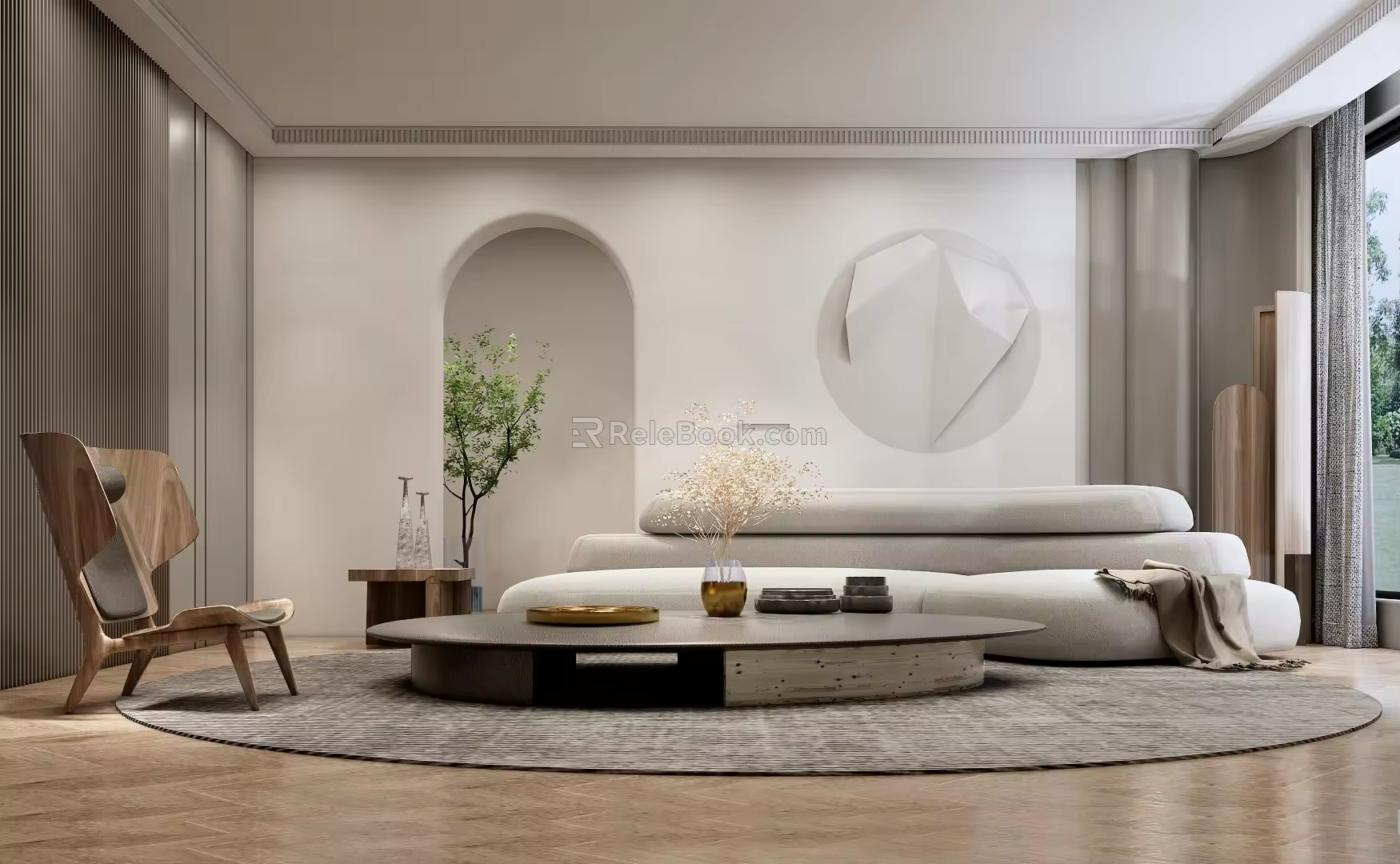 Modern Sofa Coffee Table Combination Sofa Leisure Sofa 3d model