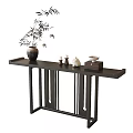 New Chinese-style End View Table Entrance Cabinet End View Strip Case 3d model
