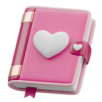 Modern Love Books Cartoon Love Books 3d model