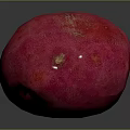 Vibrant Red Potato With Smooth Surface Isolated On Dark Background Close Up Studio Shot 3d model