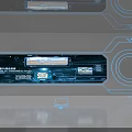 Futuristic Interface Design With Blue Lines Circular Patterns And Display Screen 3d model