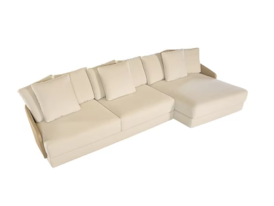 Light Luxury Fabric Sofa Modern Simple Combination Corner Sofa Light Luxury Modern Multiplayer Sofa 3d model