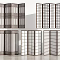 New Chinese style screen lattice screen partition 3d model