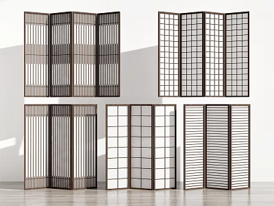 New Chinese style screen lattice screen partition 3d model