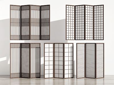 New Chinese style screen lattice screen partition 3d model